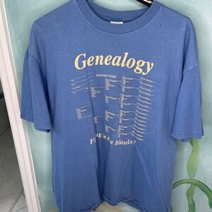 Vintage 1990s Genealogy Family Tree Tee Hanes Beefy T shirt XL
